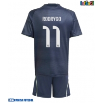 Camisa de Futebol Real Madrid Rodrygo Goes #11 Equipamento Secundário Infantil 2025-26 Manga Curta (+ Calças curtas)